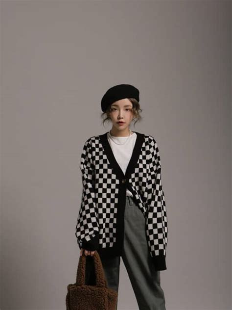 checkered cardigan oversized|checkered oversized cardigan women.